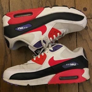 Nike Air Max 90 Men’s 9.5 White Red Black Purple